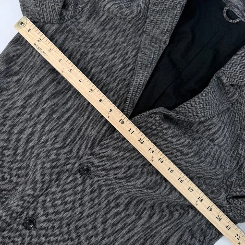 Old Navy Men Herringbone Blazer Size‎ Medium Gray Y2K Tweed Sport Coat Jacket
